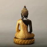 Statue Bouddha dorée sur socle lotus