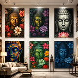 Tableau Bouddha zen au lotus