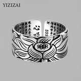Bague Bouddha lotus et Sutra du Cœur