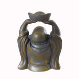 Statuette Bouddha rieur finition couleur pierre