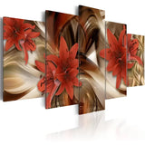Tableau fleurs de lys 5 panneaux