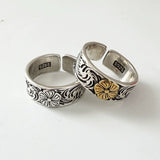Bague Bouddha fleur en argent 925