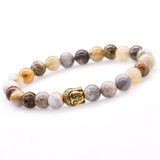 Bracelet bouddhiste onyx et tête de Bouddha
