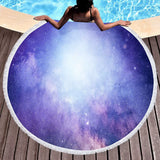 Serviette de plage ronde motif galaxie