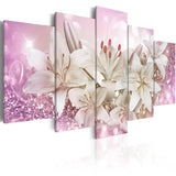 Tableau fleurs de lys 5 panneaux