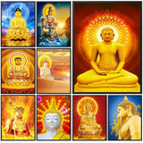 Tableau bouddha sur toile, 3 panneaux