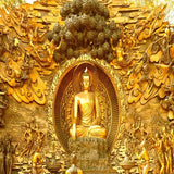 Papier peint mural Bouddha doré