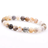 Bracelet bouddhiste onyx et tête de Bouddha