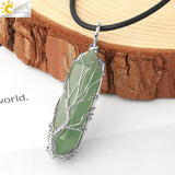 Collier pointe de cristal arbre de vie