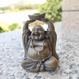 Statuette Bouddha rieur finition couleur pierre