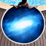 Serviette de plage ronde motif galaxie