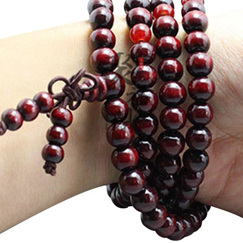 Bracelet Mala Tibetain <br> 108 Perles Rouges
