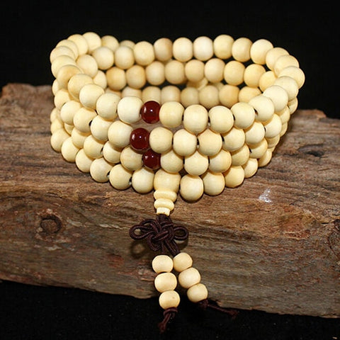 Bracelet Mala Tibetain <br> 108 Perles Rouges