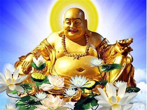 Tableau Bouddha <br> assis gros ventre