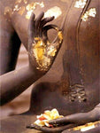 Tableau main de bouddha <br> doree