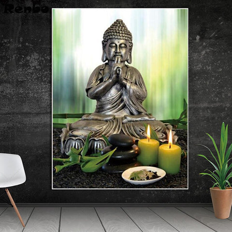 tableau bouddha verdure zen