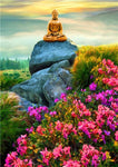 tableau bouddha fleurs