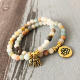 Bracelet Mala Tibétain <br> Lotus Doré