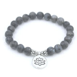 bracelet bouddhiste japonais gris 